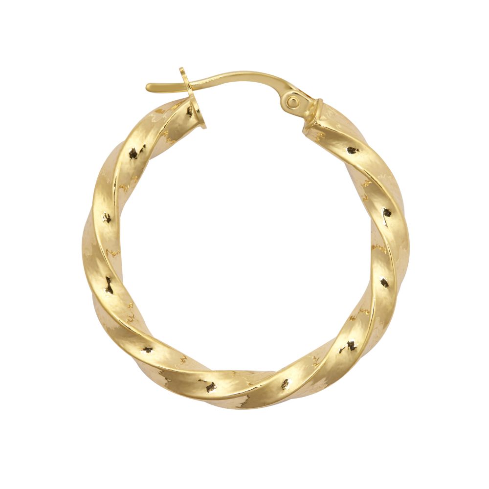 9ct Yellow Polished Slight Twist Hoop Earring