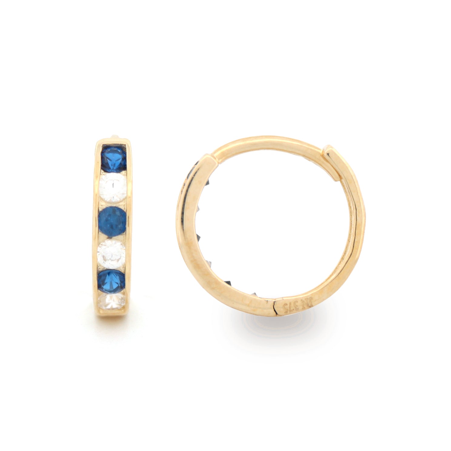 9ct Yellow Sapphire & Cubic Zirconia Set Huggie Earrings