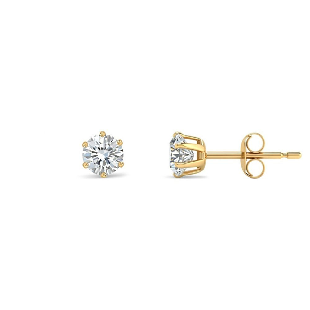9ct Yellow Gold Cubic Zirconia Claw Set Studs