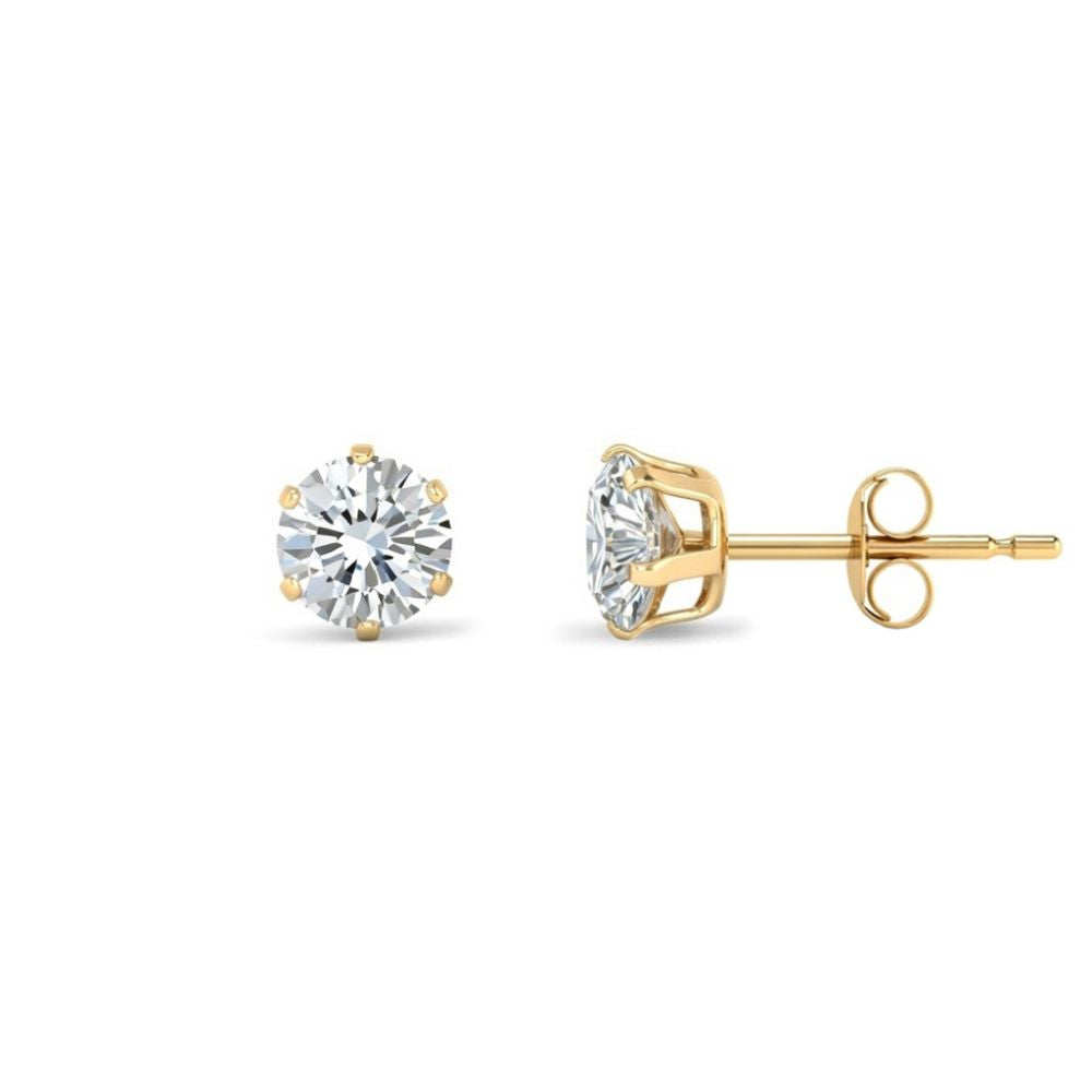 9ct Yellow Gold Cubic Zirconia Claw Set Studs