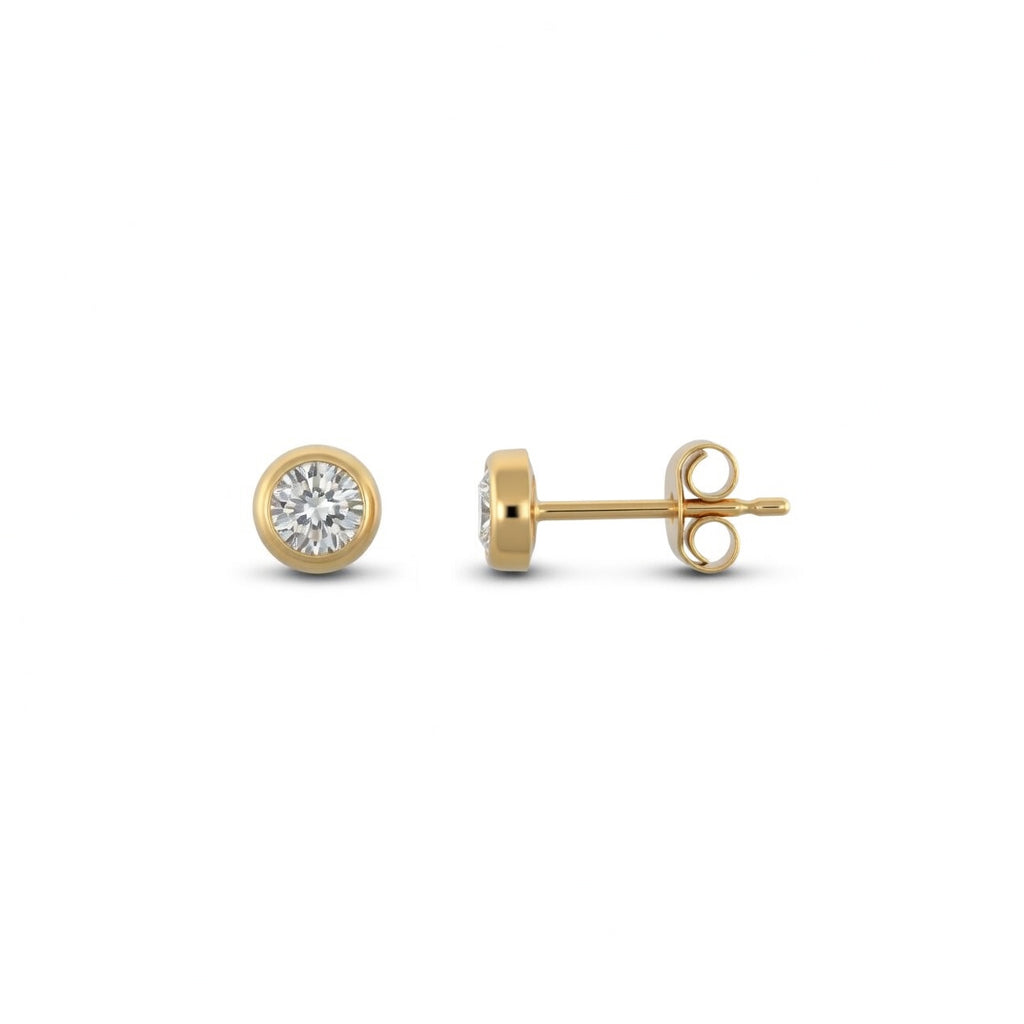 9ct Yellow Gold Cubic Zirconia Rub-Over Studs