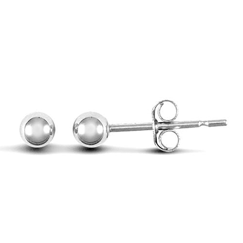 9ct White Gold Ball Studs