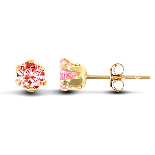9ct Yellow Gold Claw Set Cubic Zirconia Studs