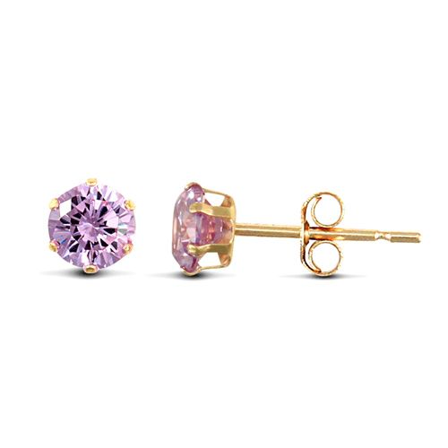 9ct Yellow Gold Claw Set Cubic Zirconia Studs