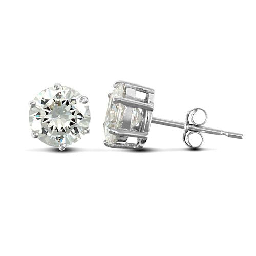 9ct White Gold Claw Set Cubic Zirconia Studs