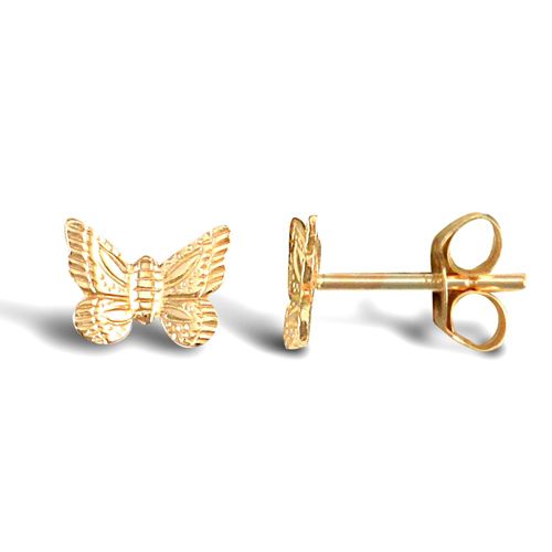 9ct Yellow Butterfly Stud Earrings