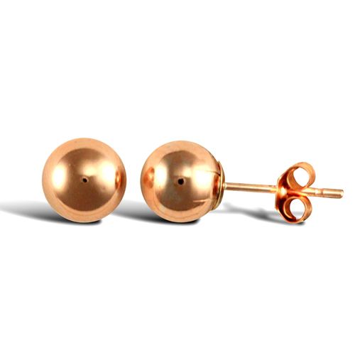 9ct Rose Gold Polished Stud Earrings