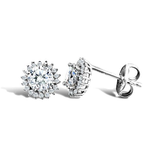 9ct White Gold Cubic Zirconia Stud Earrings