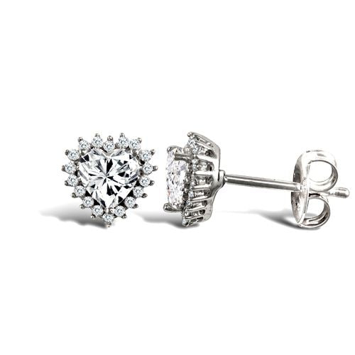 9ct White Gold Cubic Zirconia Stud Earrings