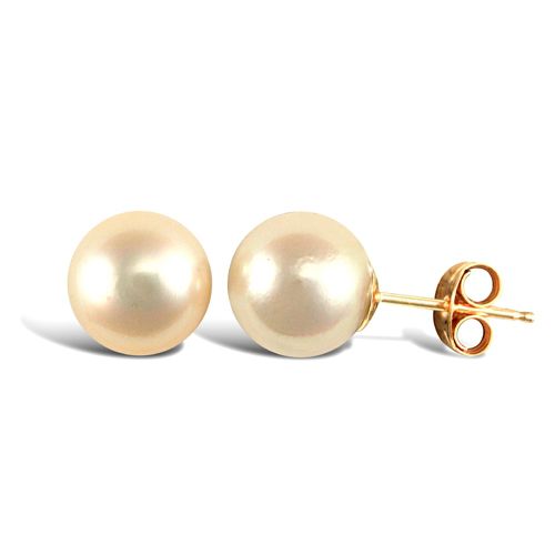 9ct Yellow Gold Pearl Stud Earrings