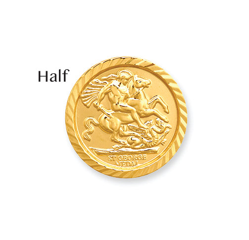 9ct Gold George & Dragon Half Sovereign Size Insert