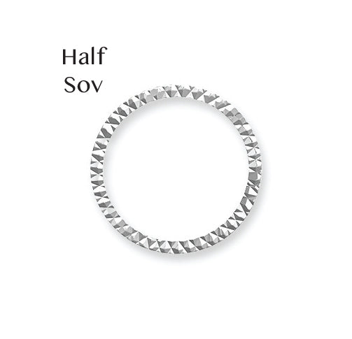 925 Silver Diamond Cut Half Sovereign Bezel (AFD087)