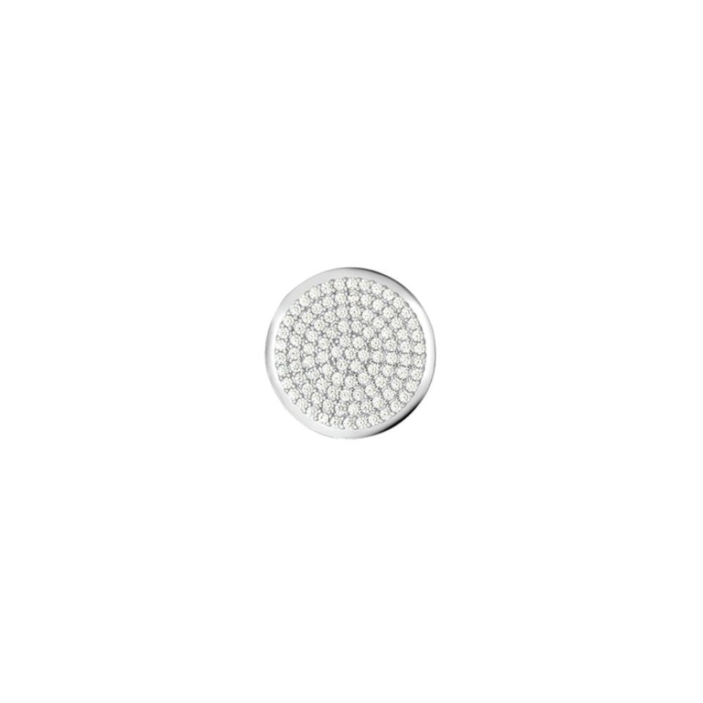 925 Silver Pave Cubic Zirconia Set Half Sovereign Size Insert