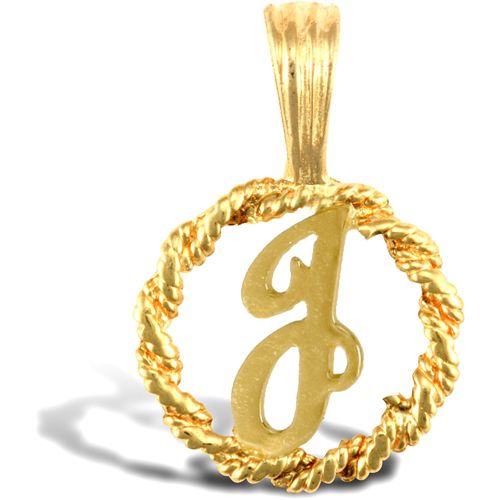 9ct Yellow Gold Rope initial Pendant