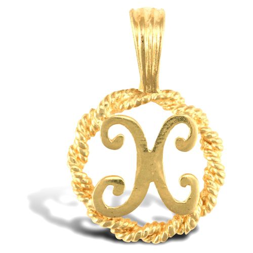 9ct Yellow Gold Rope initial Pendant