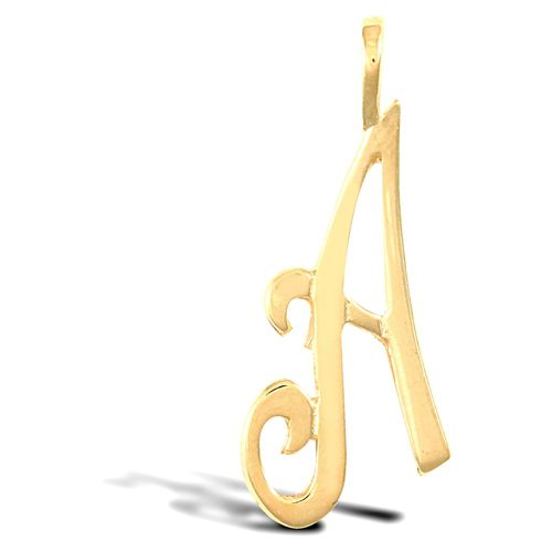 9ct Yellow Gold Polished Script Initial Pendant