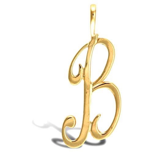 9ct Yellow Gold Polished Script Initial Pendant