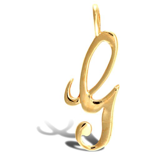 9ct Yellow Gold Polished Script Initial Pendant