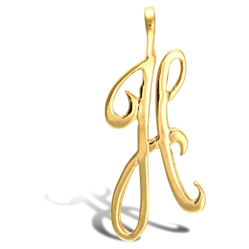 9ct Yellow Gold Polished Script Initial Pendant