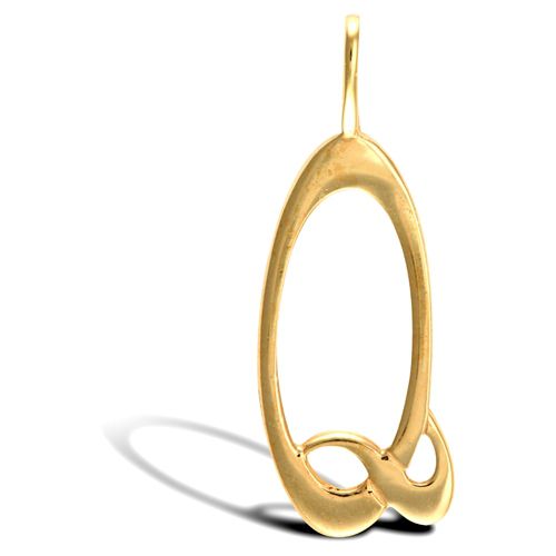 9ct Yellow Gold Polished Script Initial Pendant