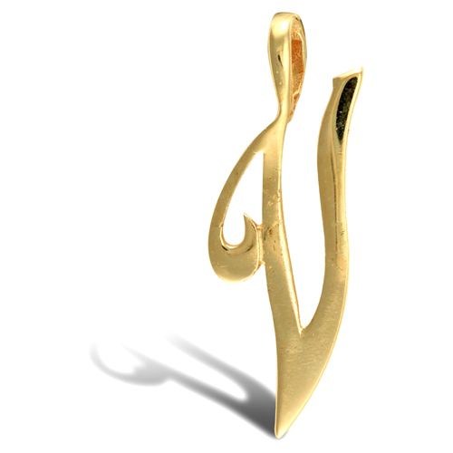 9ct Yellow Gold Polished Script Initial Pendant