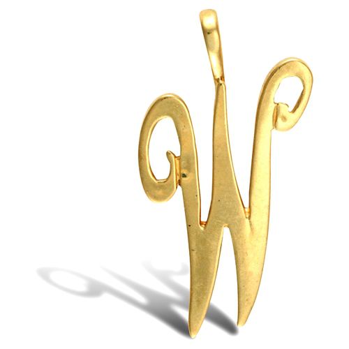 9ct Yellow Gold Polished Script Initial Pendant