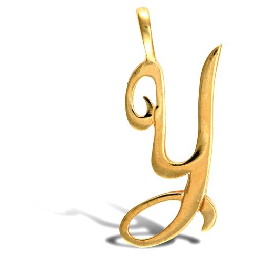 9ct Yellow Gold Polished Script Initial Pendant