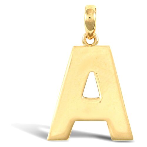 9ct Yellow Gold Plain Initial Pendant