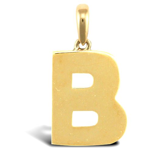 9ct Yellow Gold Plain Initial Pendant