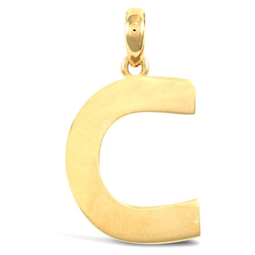 9ct Yellow Gold Plain Initial Pendant