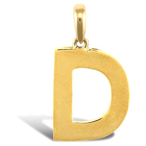 9ct Yellow Gold Plain Initial Pendant