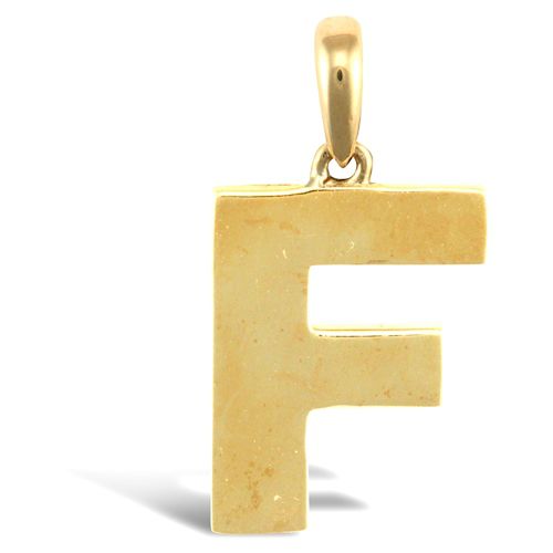 9ct Yellow Gold Plain Initial Pendant