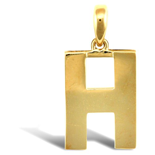 9ct Yellow Gold Plain Initial Pendant