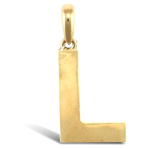 9ct Yellow Gold Plain Initial Pendant