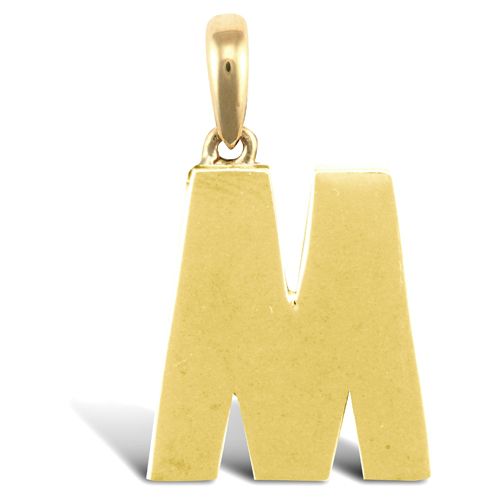 9ct Yellow Gold Plain Initial Pendant