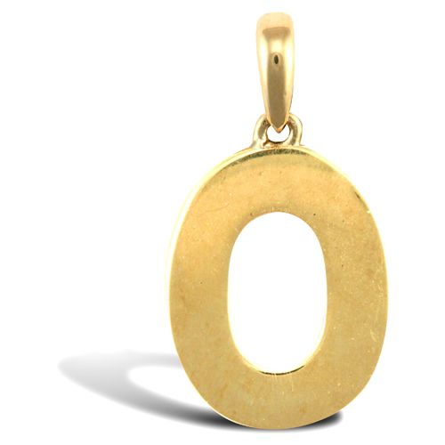 9ct Yellow Gold Plain Initial Pendant