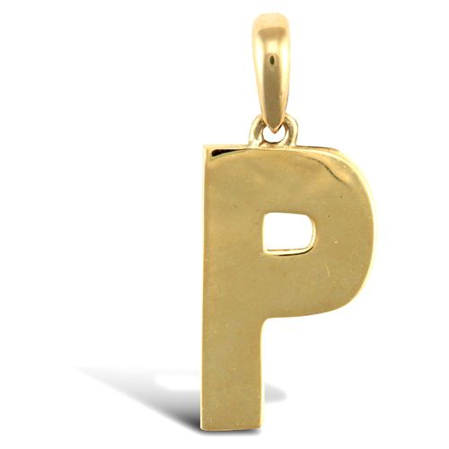 9ct Yellow Gold Plain Initial Pendant