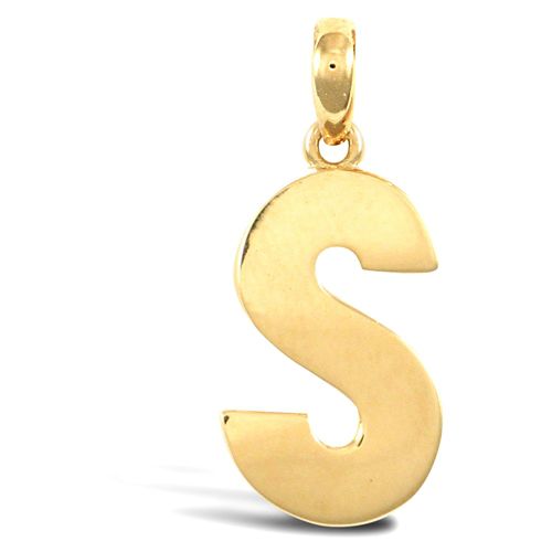 9ct Yellow Gold Plain Initial Pendant