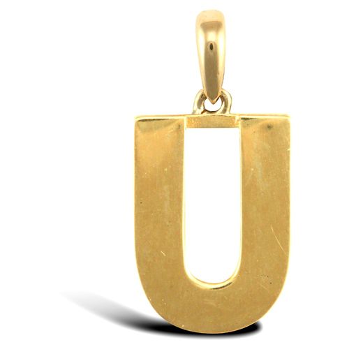 9ct Yellow Gold Plain Initial Pendant