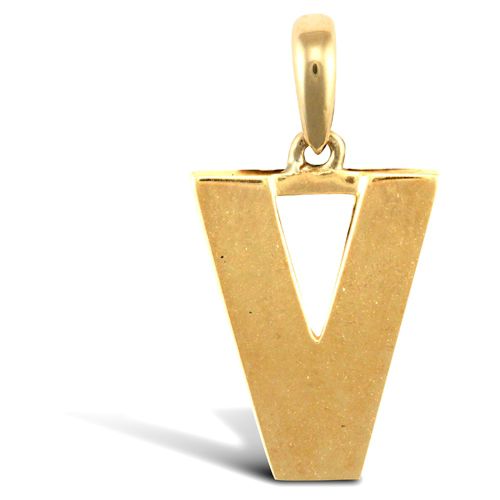 9ct Yellow Gold Plain Initial Pendant