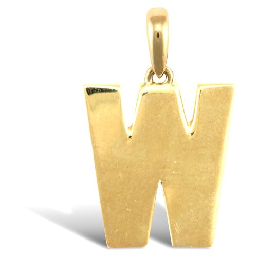 9ct Yellow Gold Plain Initial Pendant