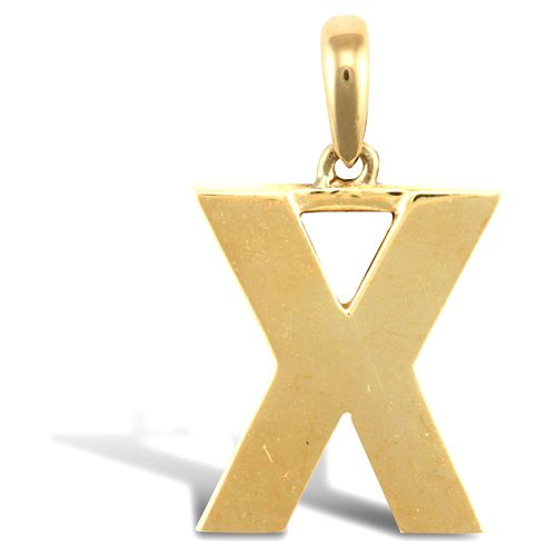 9ct Yellow Gold Plain Initial Pendant