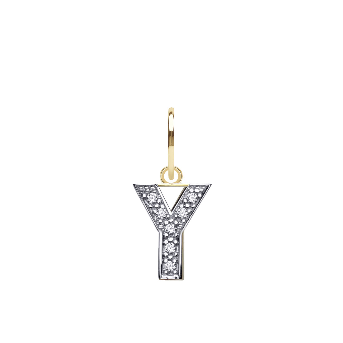 JIN021-Y | 9ct Yellow Gold Cubic Zirconia Initial Pendant