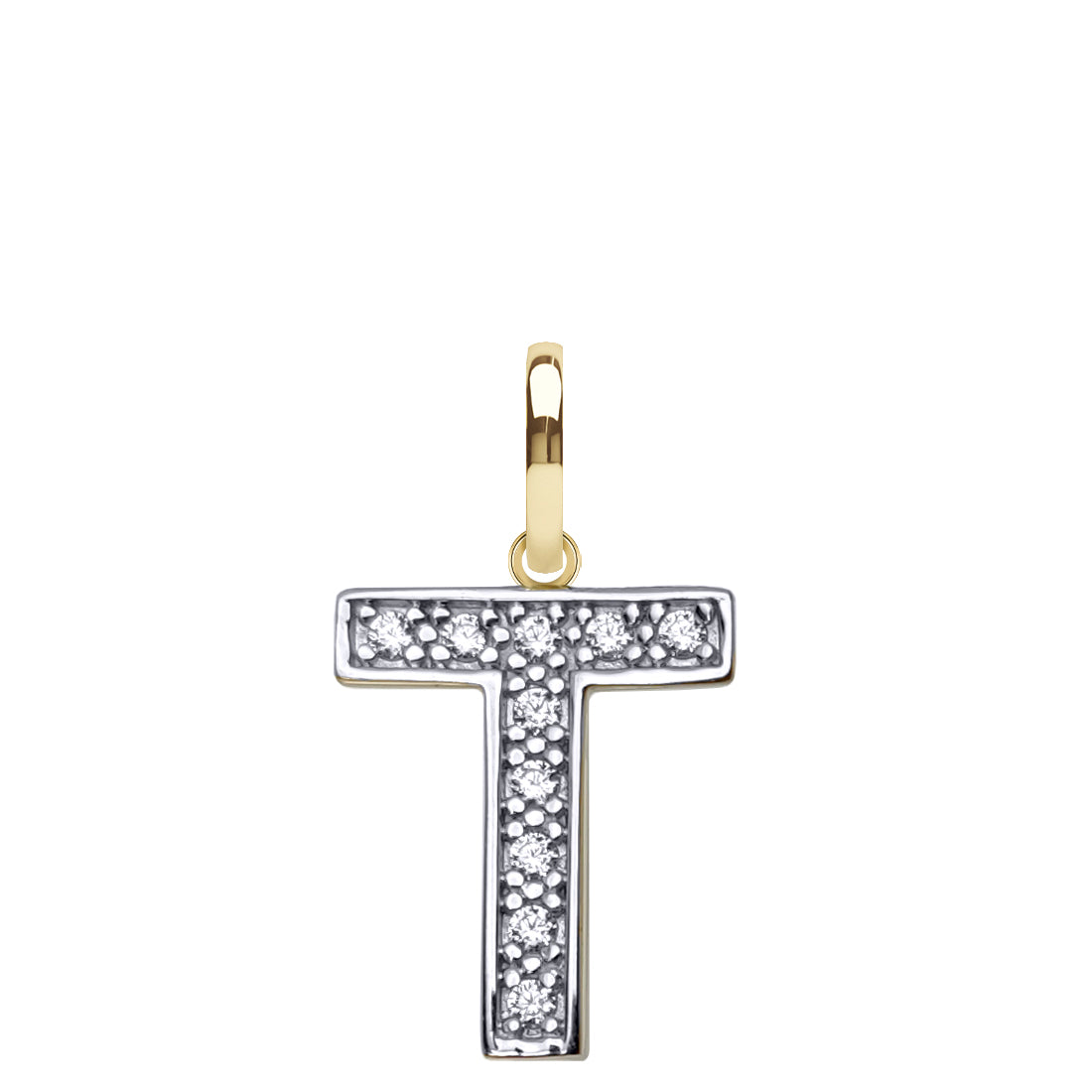 9ct Yellow Gold Cubic Zirconia Initial Pendant