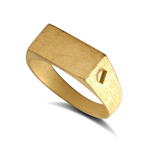 9ct Yellow Gold Initial Blank Ring
