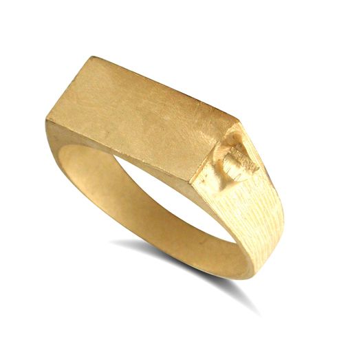 9ct Yellow Gold Initial Blank Ring