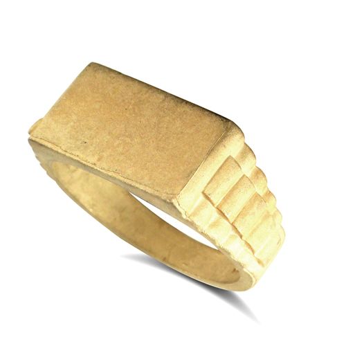 9ct Yellow Gold Initial Blank Ring