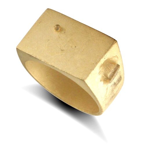 9ct Yellow Gold Initial Blank Ring