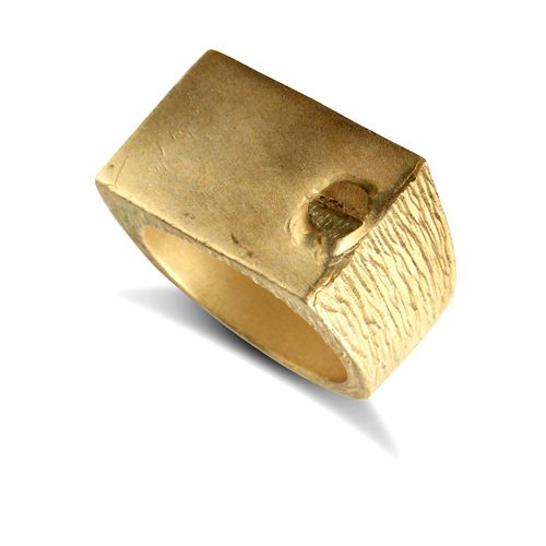 9ct Yellow Gold Initial Blank Ring