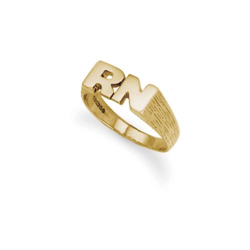 9ct Yellow Gold Initial Blank Ring